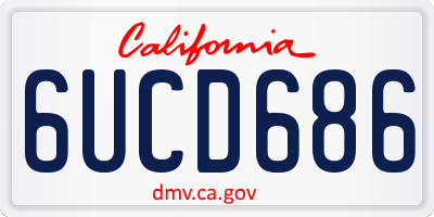 CA license plate 6UCD686