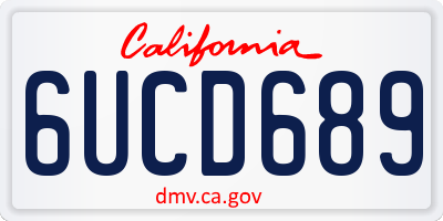 CA license plate 6UCD689