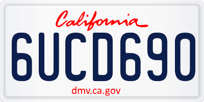 CA license plate 6UCD690