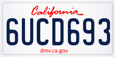CA license plate 6UCD693