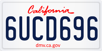 CA license plate 6UCD696