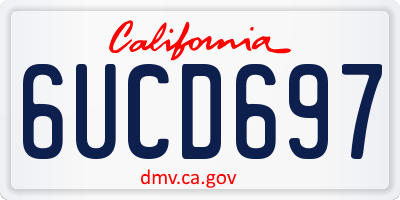 CA license plate 6UCD697