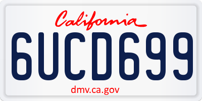 CA license plate 6UCD699