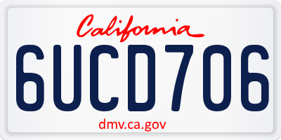 CA license plate 6UCD706