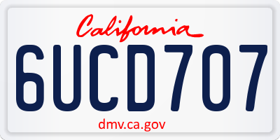 CA license plate 6UCD707
