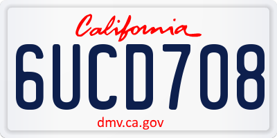 CA license plate 6UCD708