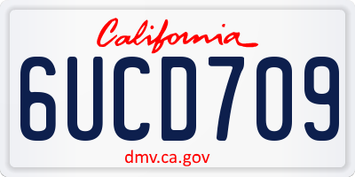 CA license plate 6UCD709
