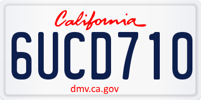 CA license plate 6UCD710