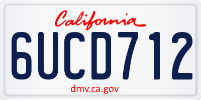 CA license plate 6UCD712