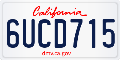 CA license plate 6UCD715