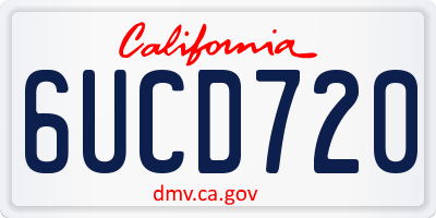 CA license plate 6UCD720