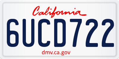 CA license plate 6UCD722