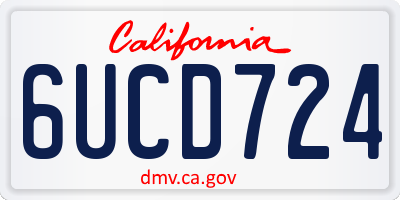 CA license plate 6UCD724
