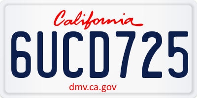 CA license plate 6UCD725