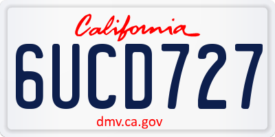 CA license plate 6UCD727