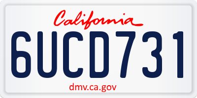 CA license plate 6UCD731
