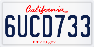 CA license plate 6UCD733