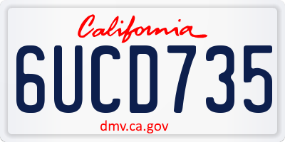 CA license plate 6UCD735