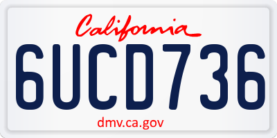 CA license plate 6UCD736