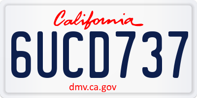 CA license plate 6UCD737