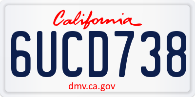 CA license plate 6UCD738