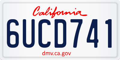 CA license plate 6UCD741