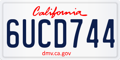 CA license plate 6UCD744