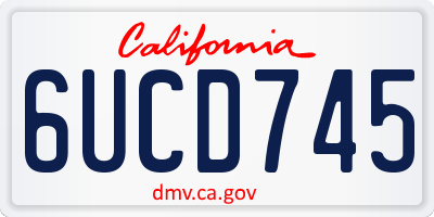 CA license plate 6UCD745