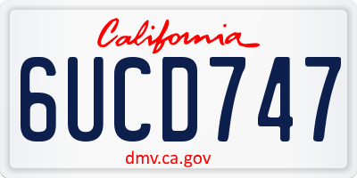 CA license plate 6UCD747
