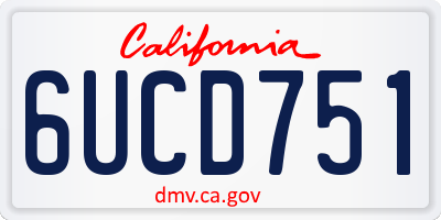 CA license plate 6UCD751