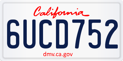 CA license plate 6UCD752