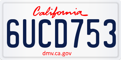 CA license plate 6UCD753