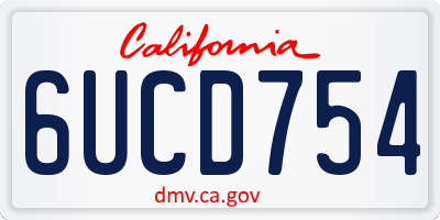 CA license plate 6UCD754