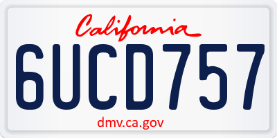 CA license plate 6UCD757