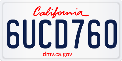 CA license plate 6UCD760