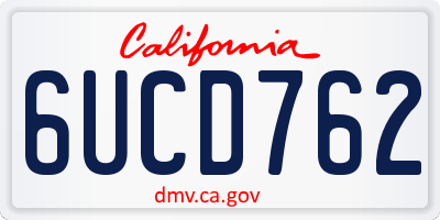 CA license plate 6UCD762