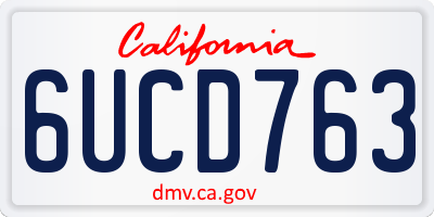 CA license plate 6UCD763
