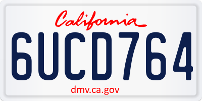 CA license plate 6UCD764