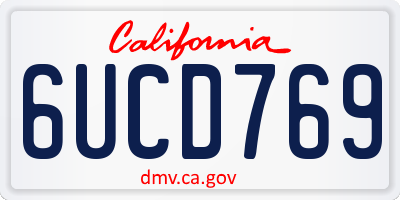 CA license plate 6UCD769
