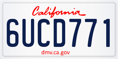 CA license plate 6UCD771