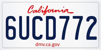 CA license plate 6UCD772