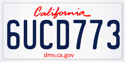 CA license plate 6UCD773