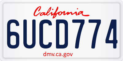 CA license plate 6UCD774