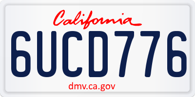 CA license plate 6UCD776