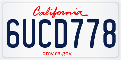 CA license plate 6UCD778