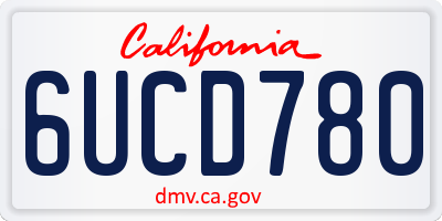 CA license plate 6UCD780