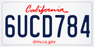 CA license plate 6UCD784