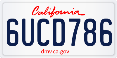 CA license plate 6UCD786