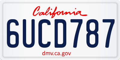 CA license plate 6UCD787