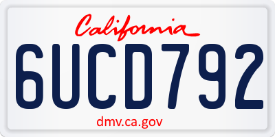 CA license plate 6UCD792